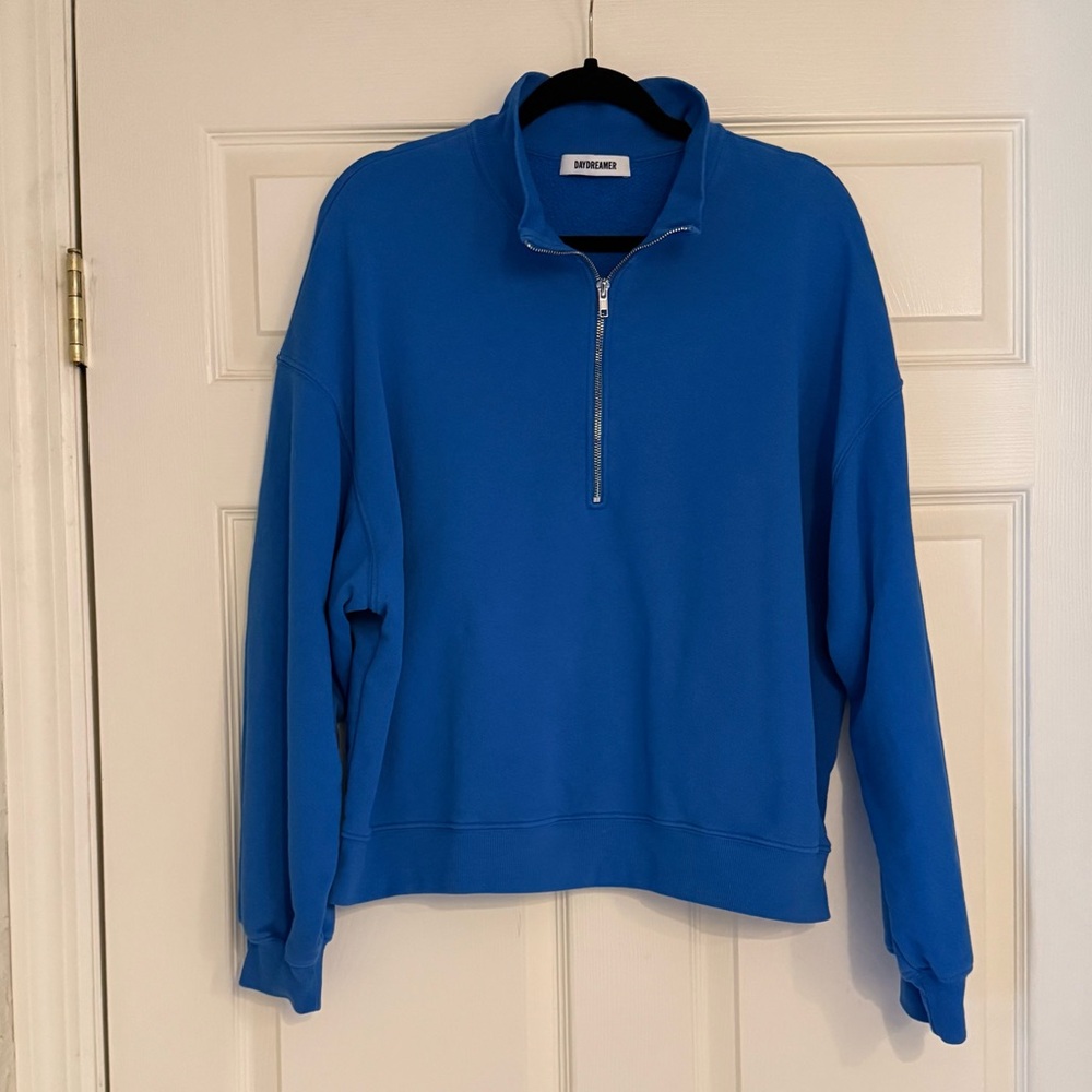 Daydreamer Quarter Zip Solid Blue Large Like New $128